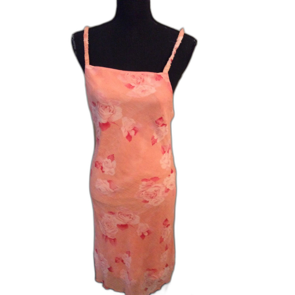 90s City Triangles Draped Floral Print Dress Roses 7/8 USA Whimsy
